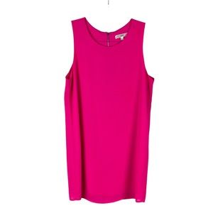 Norah Bright Pink Sleeveless Lined L Crepe Shift Dress